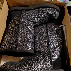 UGG Black Foil Glam Boots